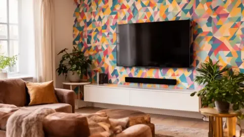 tapeta za telewizorem
